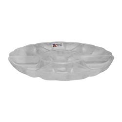 FinalCut 16 in. Clear 7 Compartment Scalloped Tray - Case of 12