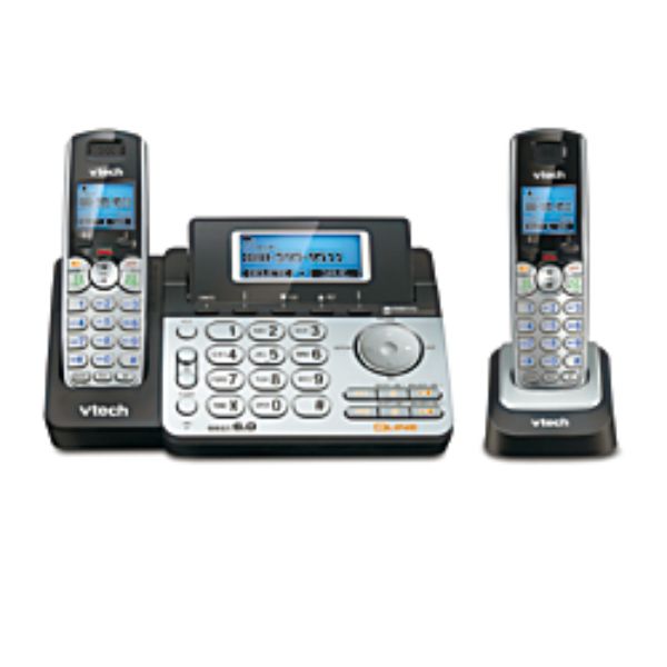 VTech Holdings VTE80088300 2 Handset Cordless Telephone&#44; Silver & Black