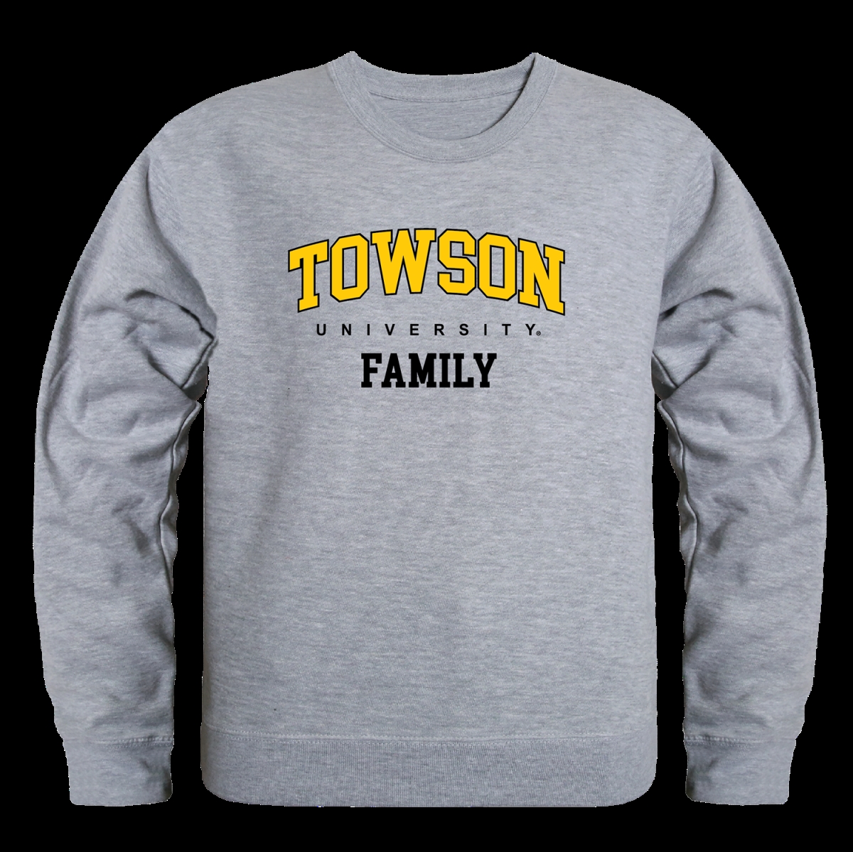 W Republic 572-153-HGY-01 Towson University Tigers Family Crewneck Sweatshirt&#44; Heather Grey - Small
