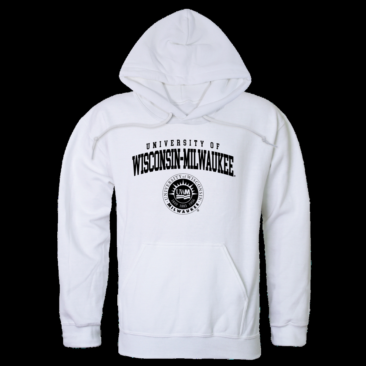 W Republic 569-199-WHT-01 University of Wisconsin-Milwaukee Panthers Seal Hoodie&#44; White - Small