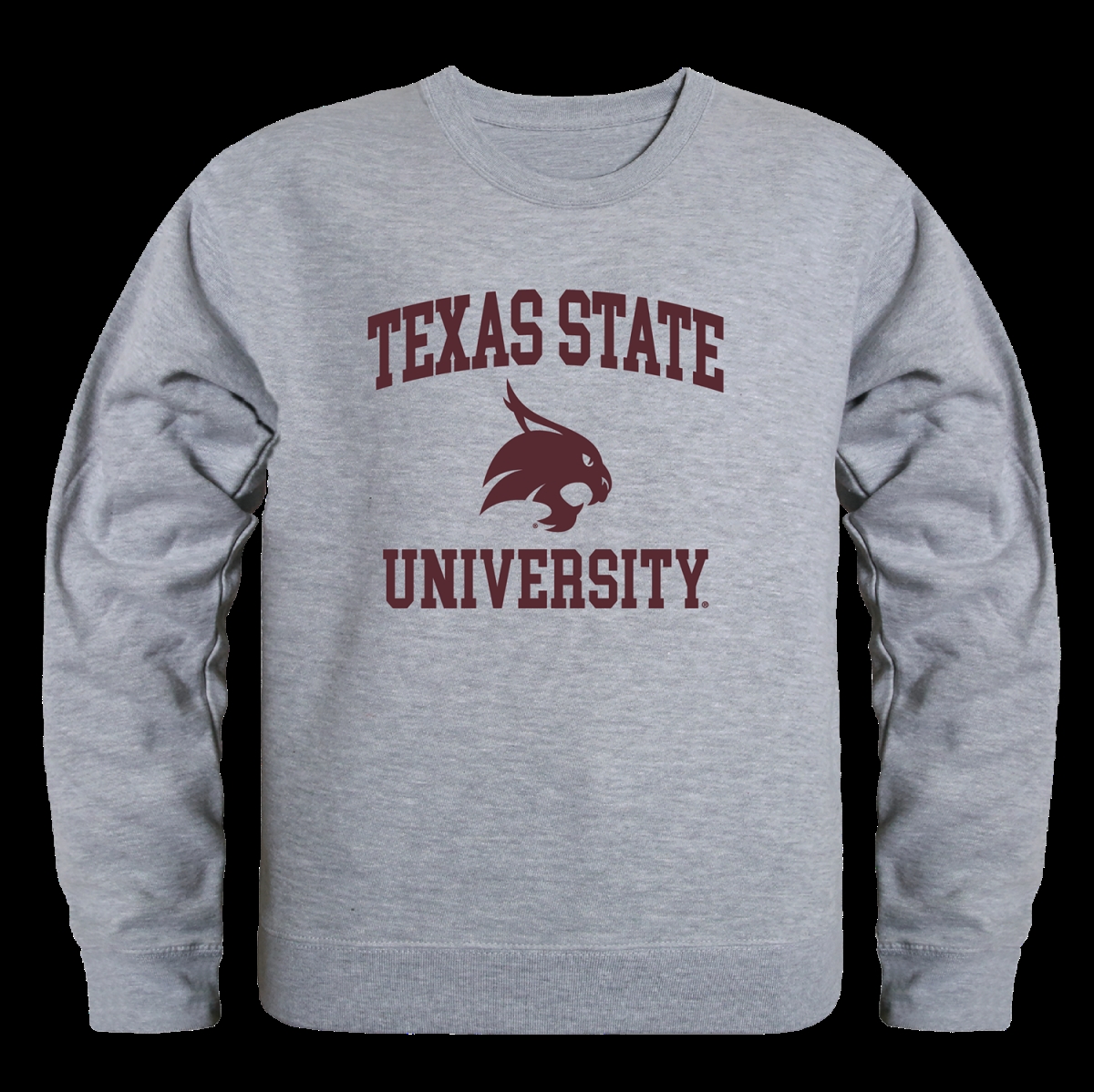 W Republic 568-181-HGY-04 Texas State University Bobcats Seal Crewneck Sweatshirt&#44; Heather Grey - Extra Large