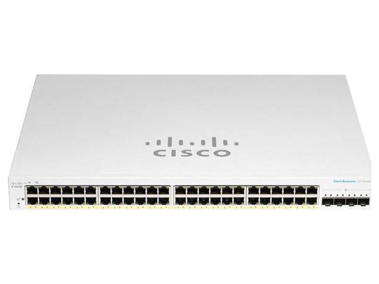 Cisco CBS220-48P-4G-NA 4x1G SFP Extended 4 x 1G SFP Ethernet Smart Switch, White