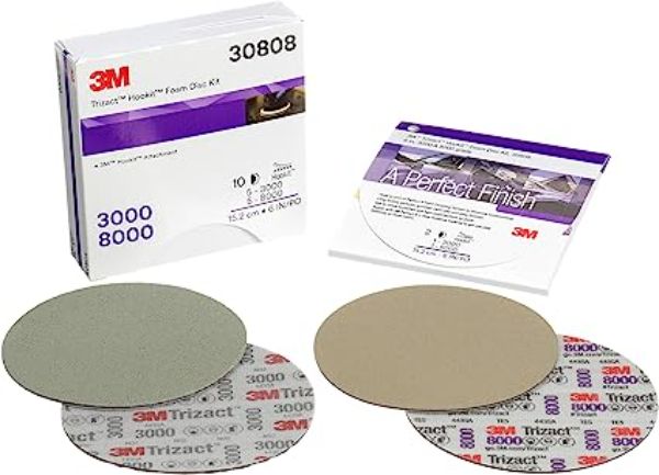 3M MMM-30808 6 in. 3000 & 8000 Grade Hookit Foam Disc Kit - 2 Discs per Kit