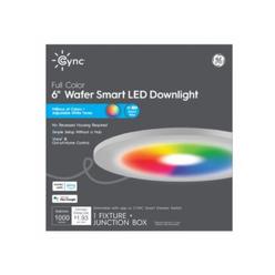 Ge Lighting 105693 6 in. 1000 Lumen Round Wafer Shape & Dimmable Cync LED Full Color Canless Smart Downlight - 18W