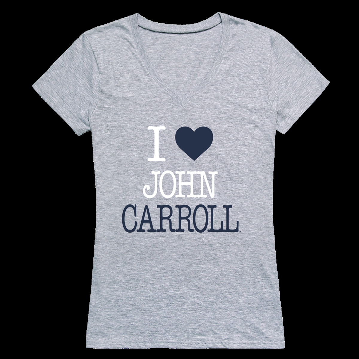 W Republic 550-694-HGY-03 John Carroll University Blue Streaks I Love Women T-Shirt&#44; Heather Grey - Large