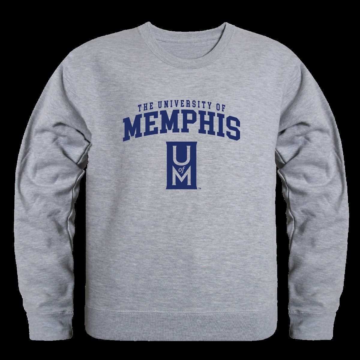 W Republic 568-339-HGY-01 University of Memphis Tigers Seal Crewneck Sweatshirt&#44; Heather Grey - Small