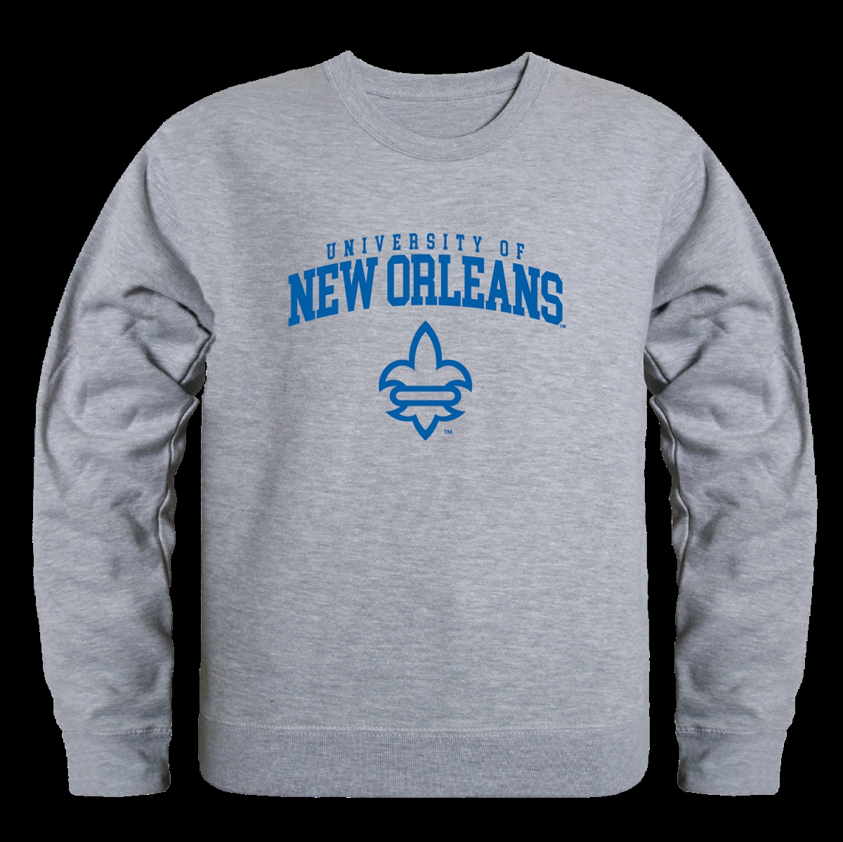 W Republic 568-349-HGY-02 University of New Orleans Privateers Seal Crewneck Sweatshirt&#44; Heather Grey - Medium