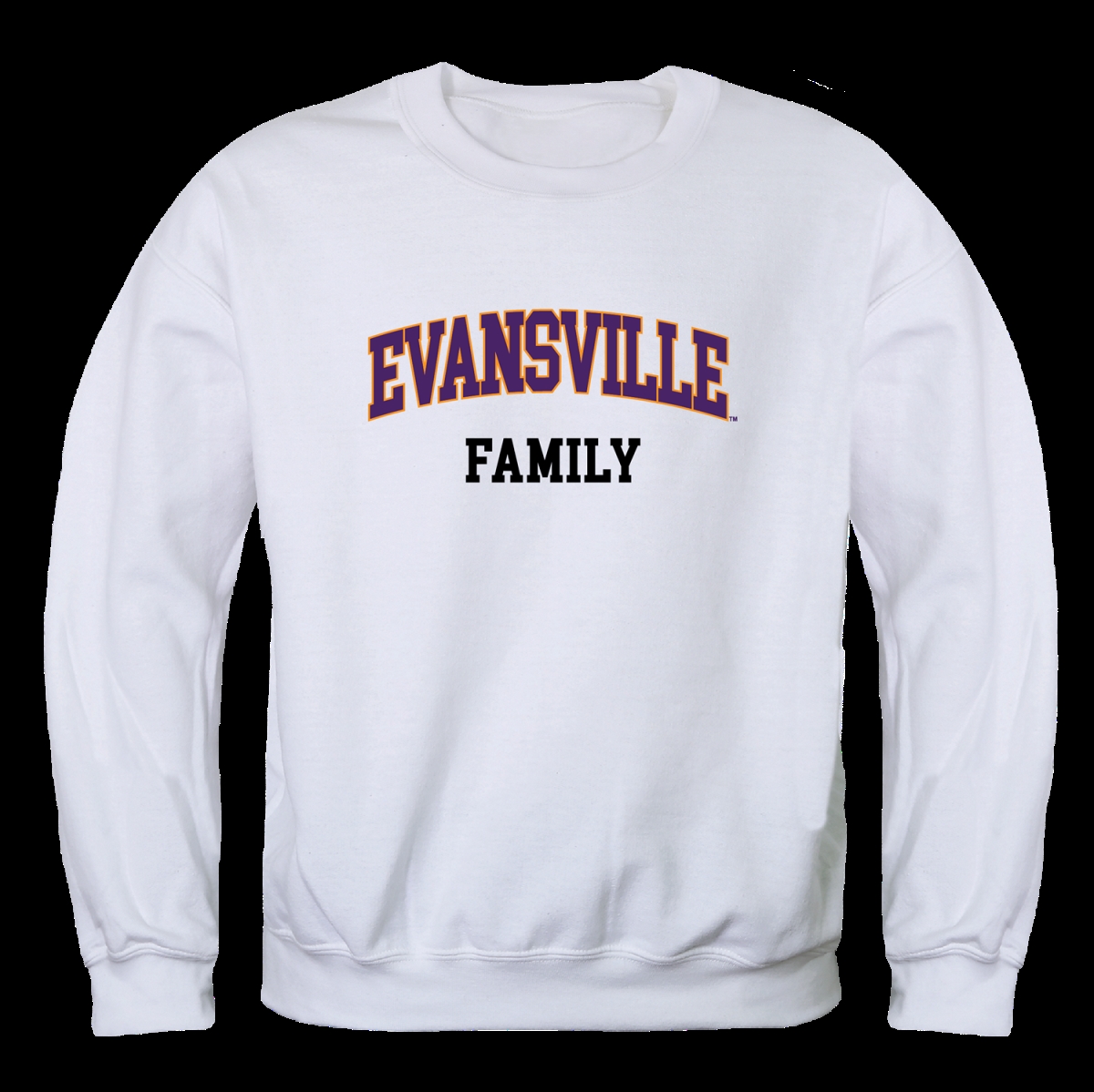 W Republic 572-424-WHT-04 University of Evansville Purple Aces Family Crewneck Sweatshirt&#44; White - Extra Large