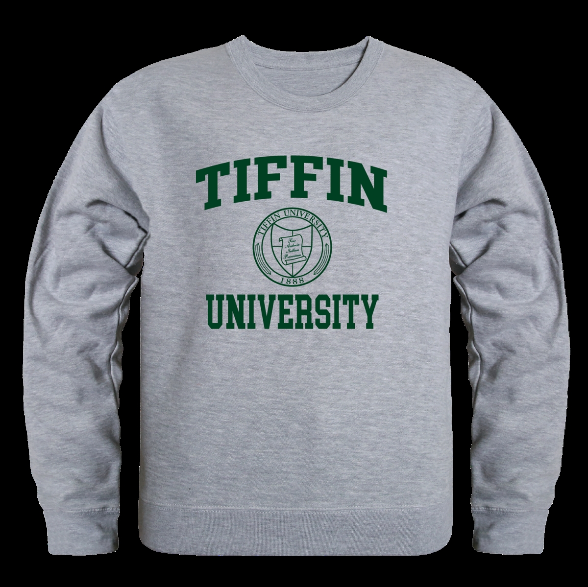 W Republic 568-678-HGY-01 Tiffin University Dragons Seal Crewneck Sweatshirt&#44; Heather Grey - Small