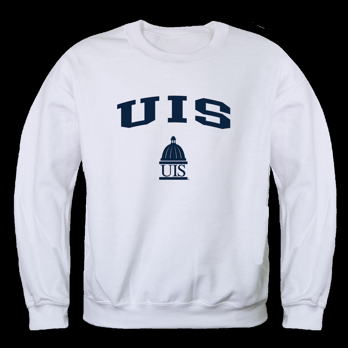 W Republic 568-655-WHT-04 University of Illinois Springfield Prairie Stars Seal Crewneck Sweatshirt&#44; White - Extra Large