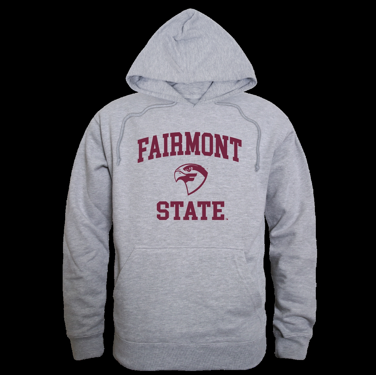 W Republic 569-686-HGY-04 Fairmont State University Falcons Seal Hoodie&#44; Heather Grey - Extra Large