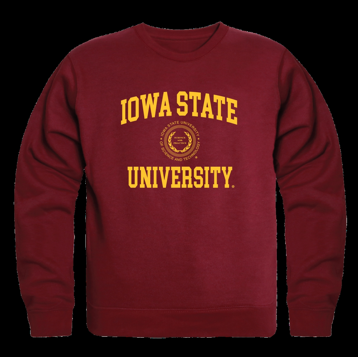 W Republic 568-125-MAR-02 Iowa State University Cyclones Seal Crewneck Sweatshirt&#44; Maroon - Medium