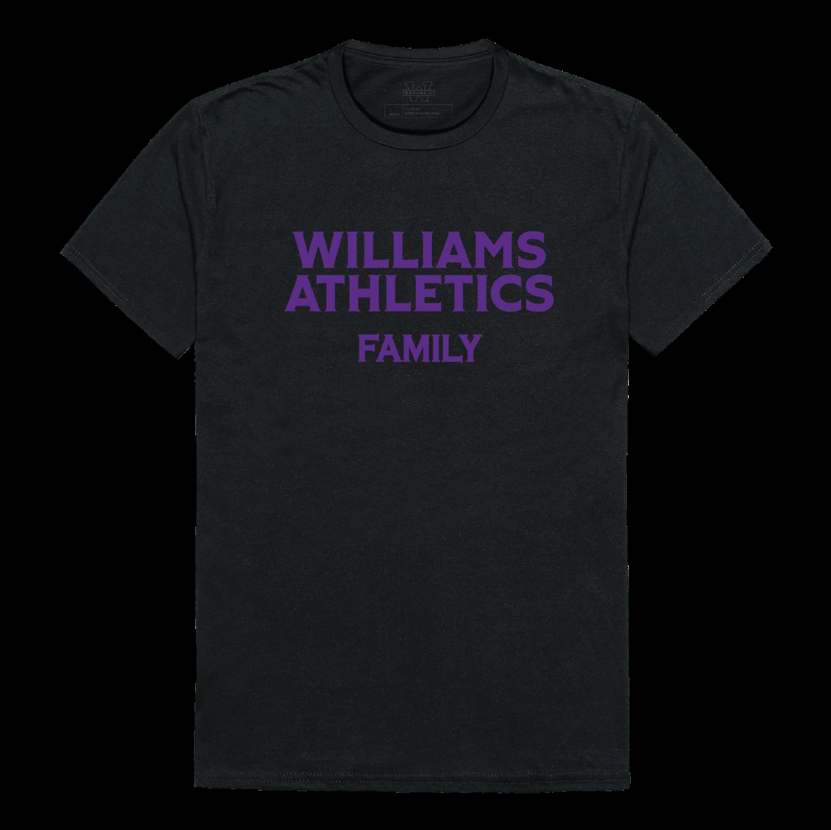 W Republic 571-727-BLK-05 Williams College The Purple Cows Family T-Shirt&#44; Black - 2XL