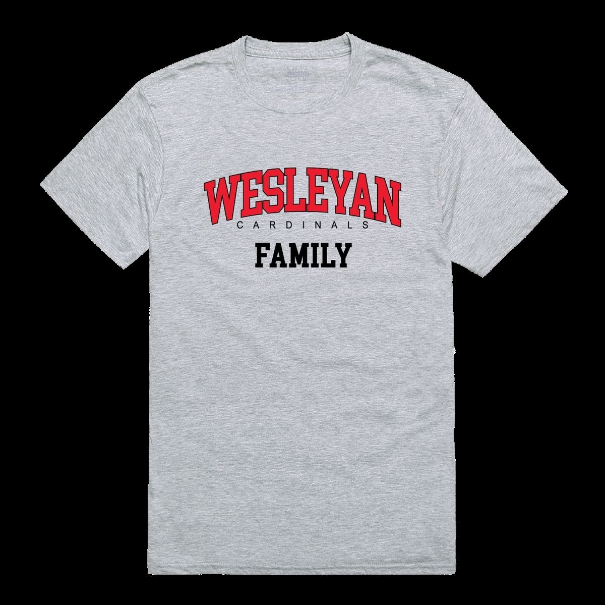 W Republic 571-683-HGY-02 Wesleyan University Cardinals Family T-Shirt&#44; Heather Grey - Medium