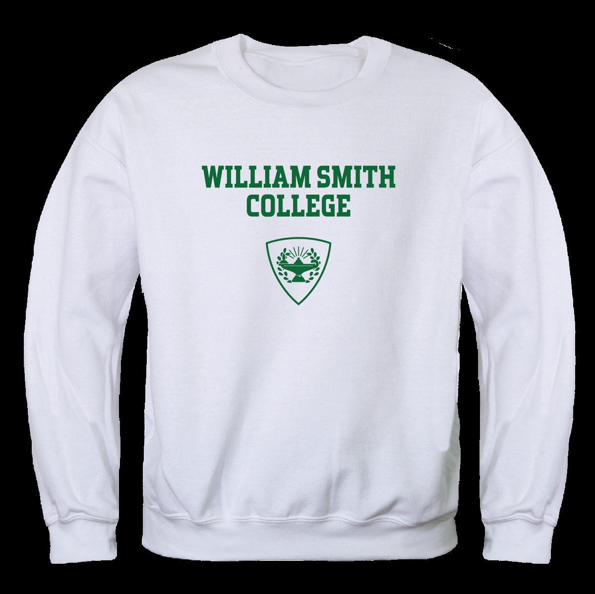 W Republic 568-700-WHT-01 Hobart & William Smith College Statesmen Seal Crewneck Sweatshirt&#44; White - Small