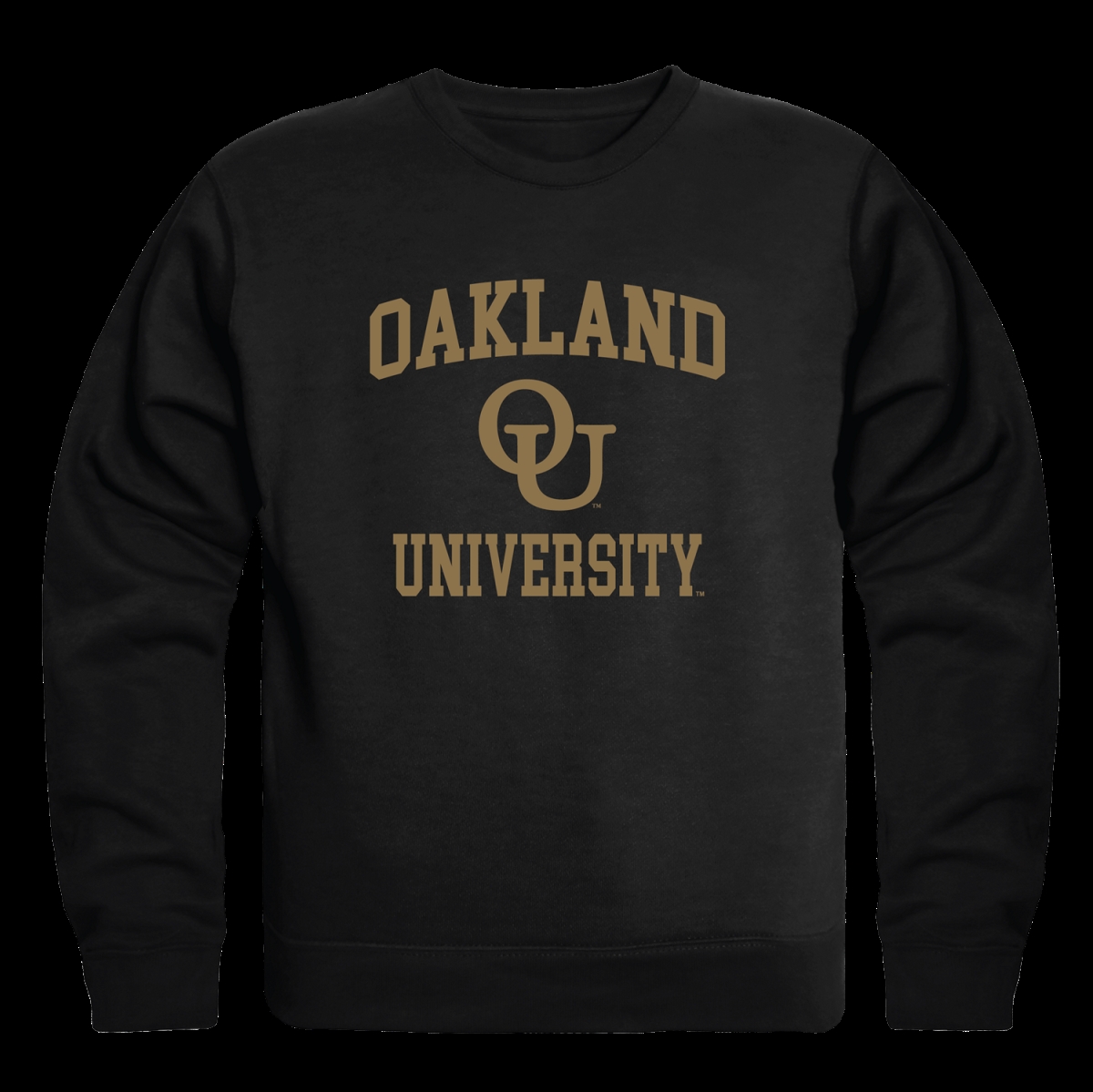 W Republic 568-359-BLK-02 Oakland University Golden Grizzlies Seal Crewneck Sweatshirt&#44; Black - Medium