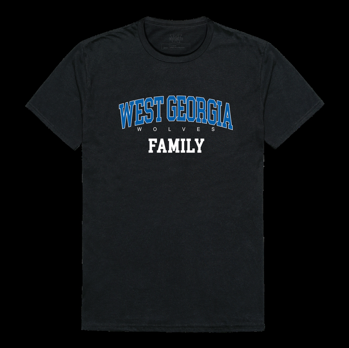 W Republic 571-713-BLK-05 University of West Georgia Wolves Wolves Family T-Shirt&#44; Black - 2XL