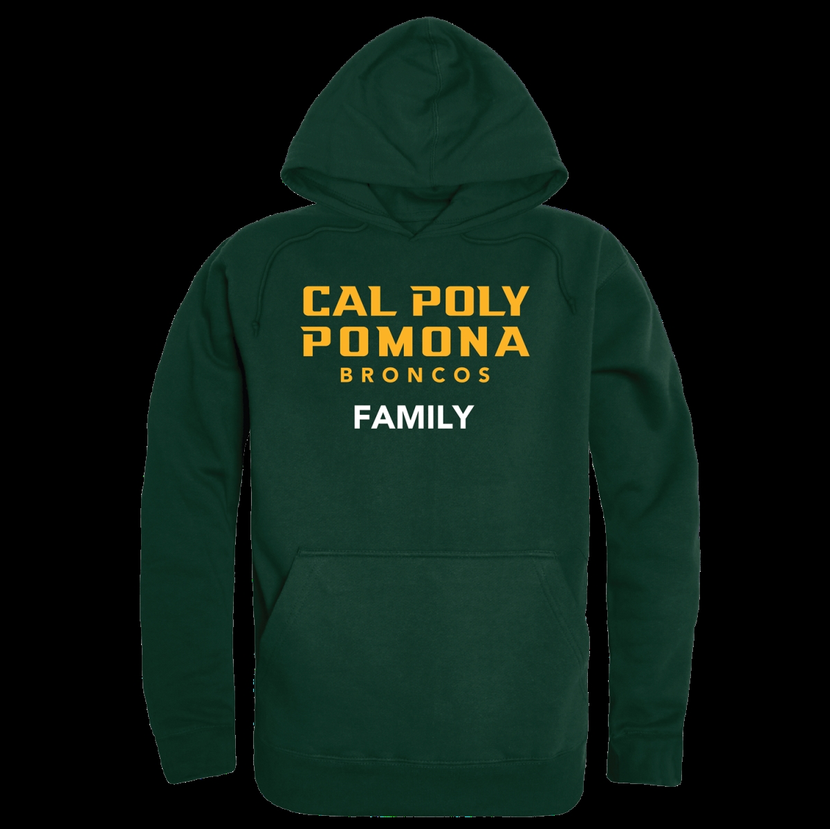 W Republic 573-201-FOR-05 California Polytechnic State University Pomona Broncos Family Hoodie&#44; Forest Green - 2XL