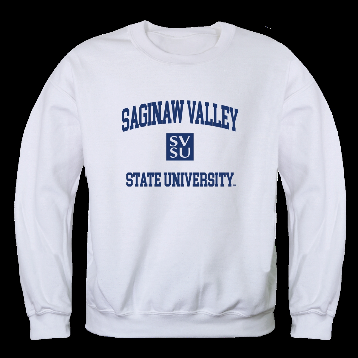 W Republic 568-373-WHT-02 Saginaw Valley State University Cardinals Seal Crewneck Sweatshirt&#44; White - Medium