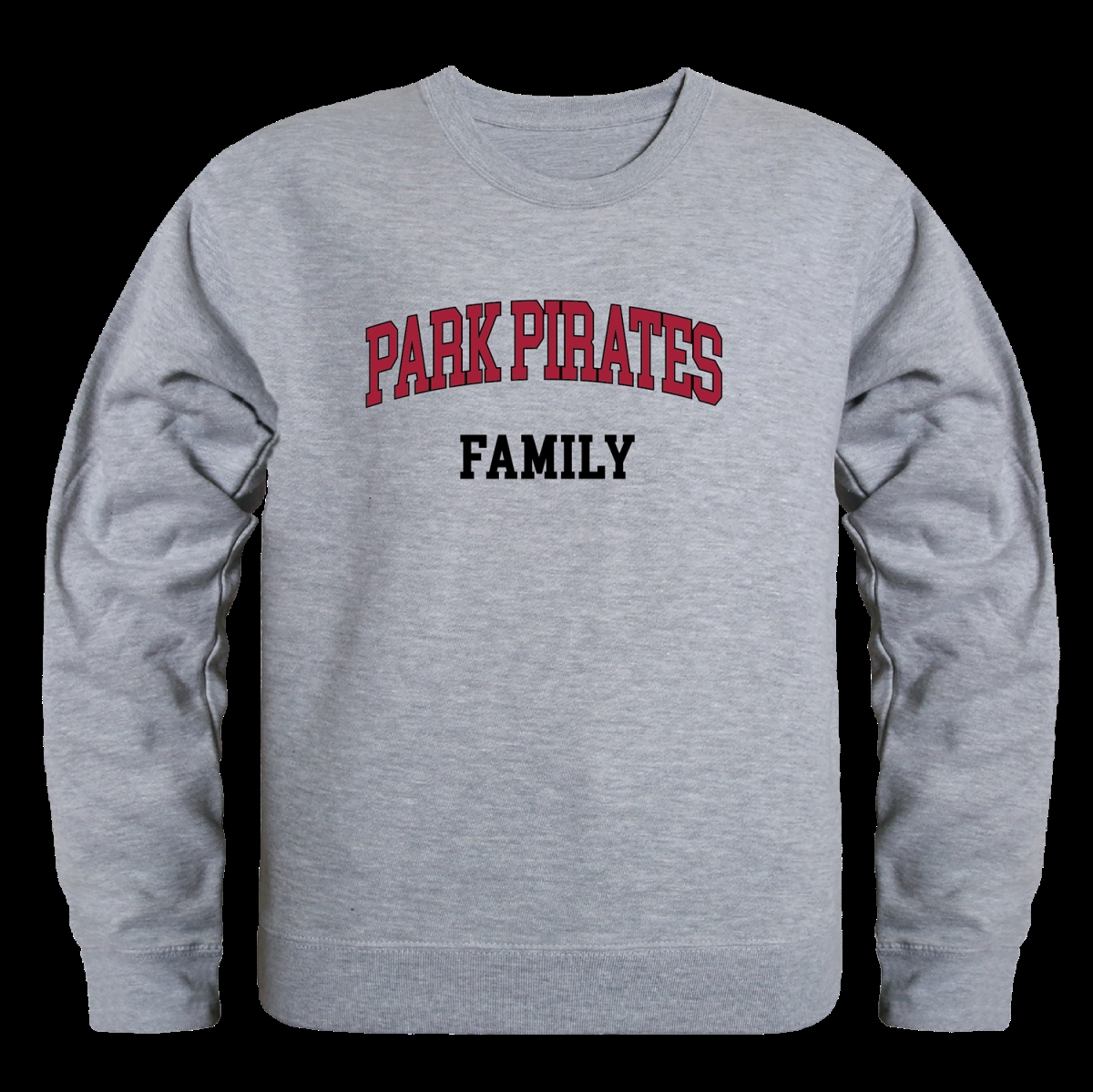 W Republic 572-690-HGY-04 Park University Pirates Family Crewneck Sweatshirt&#44; Heather Grey - Extra Large