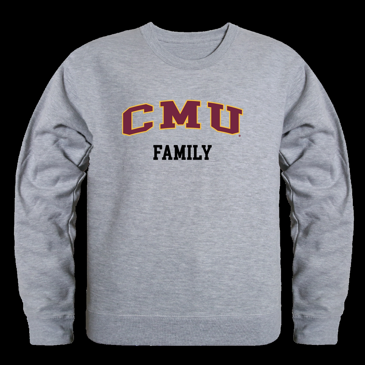 W Republic 572-114-HGY-02 Central Michigan University Chippewas Family Crewneck Sweatshirt&#44; Heather Grey - Medium