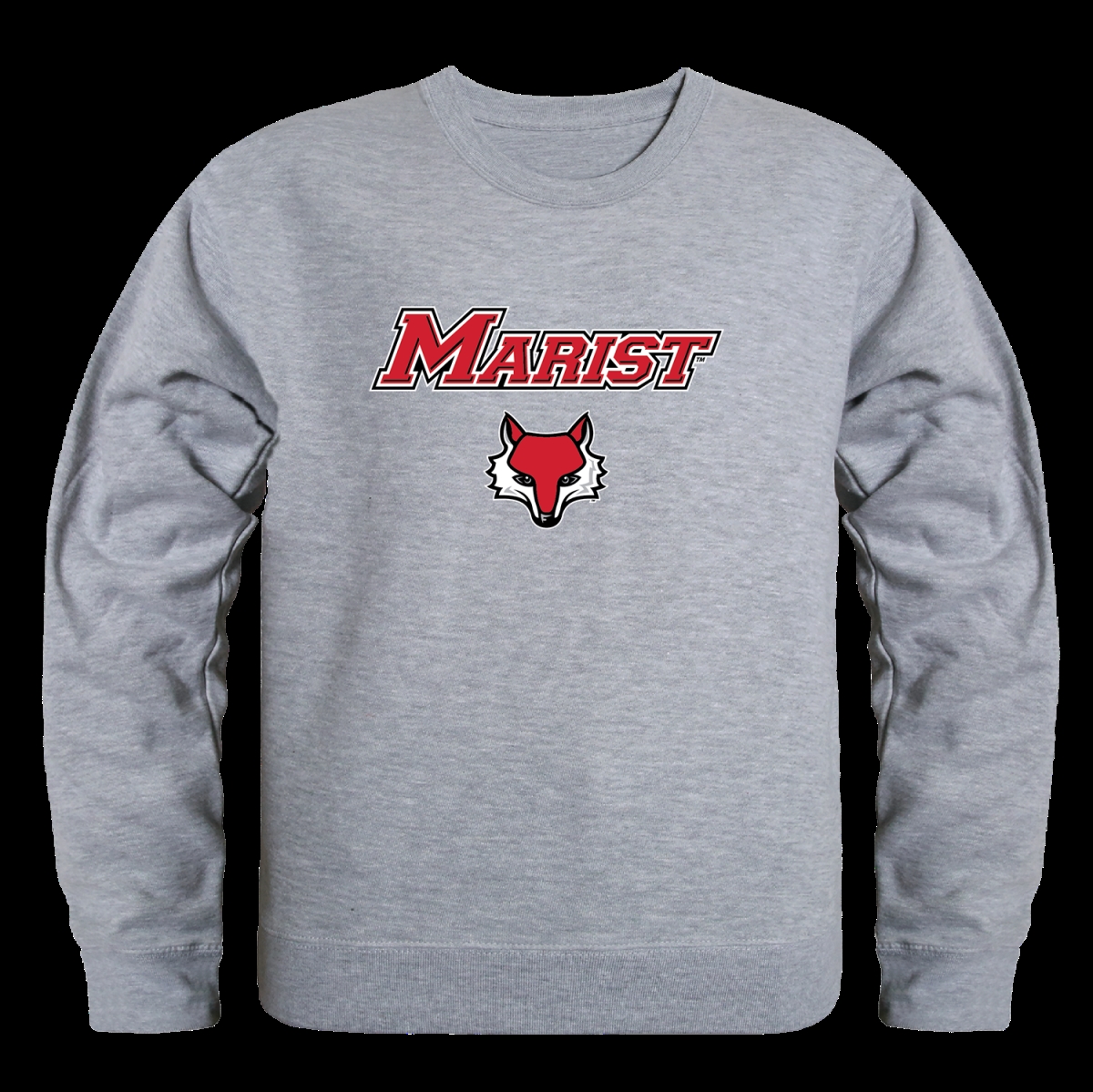 W Republic 568-335-HGY-01 Marist College Red Foxes Seal Crewneck Sweatshirt&#44; Heather Grey - Small