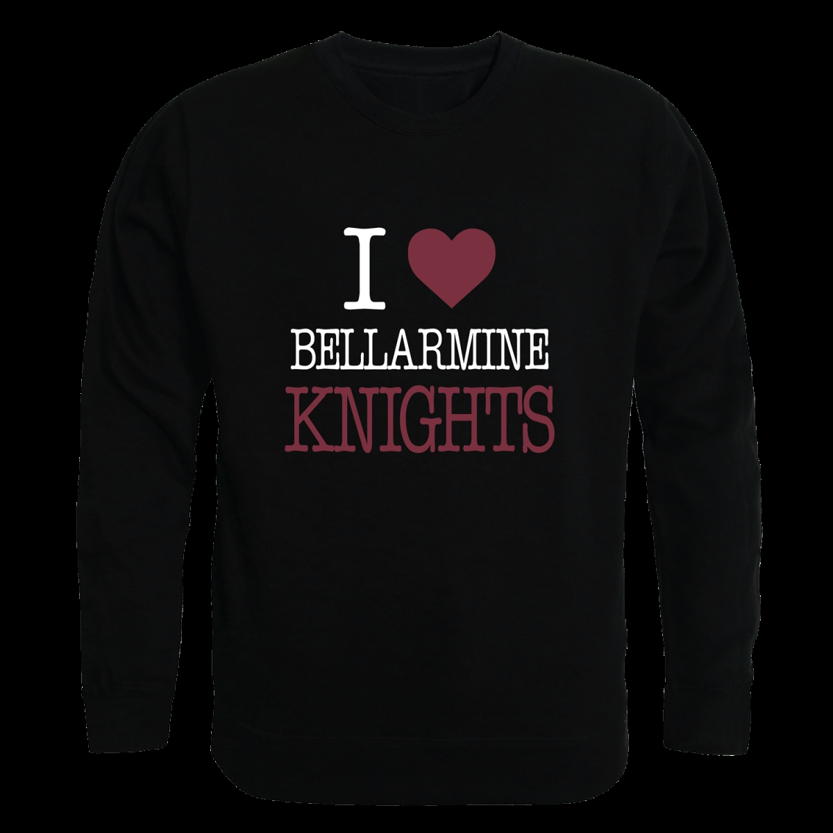 W Republic 552-706-BLK-05 Bellarmine University Knights I Love Crewneck Sweatshirt&#44; Black - 2XL