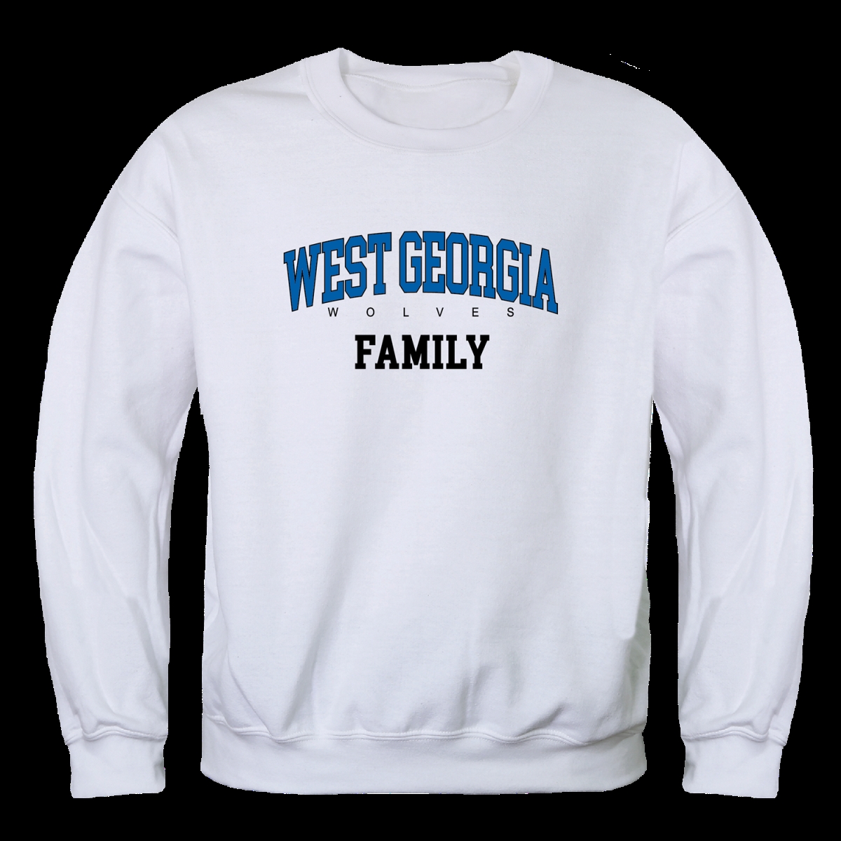 W Republic 572-713-WHT-04 University of West Georgia Wolves Wolves Family Crewneck Sweatshirt&#44; White - Extra Large