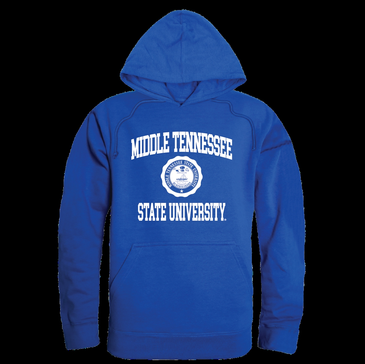 W Republic 569-223-RYL-05 Middle Tennessee State University Blue Raiders Seal Hoodie&#44; Royal - 2XL