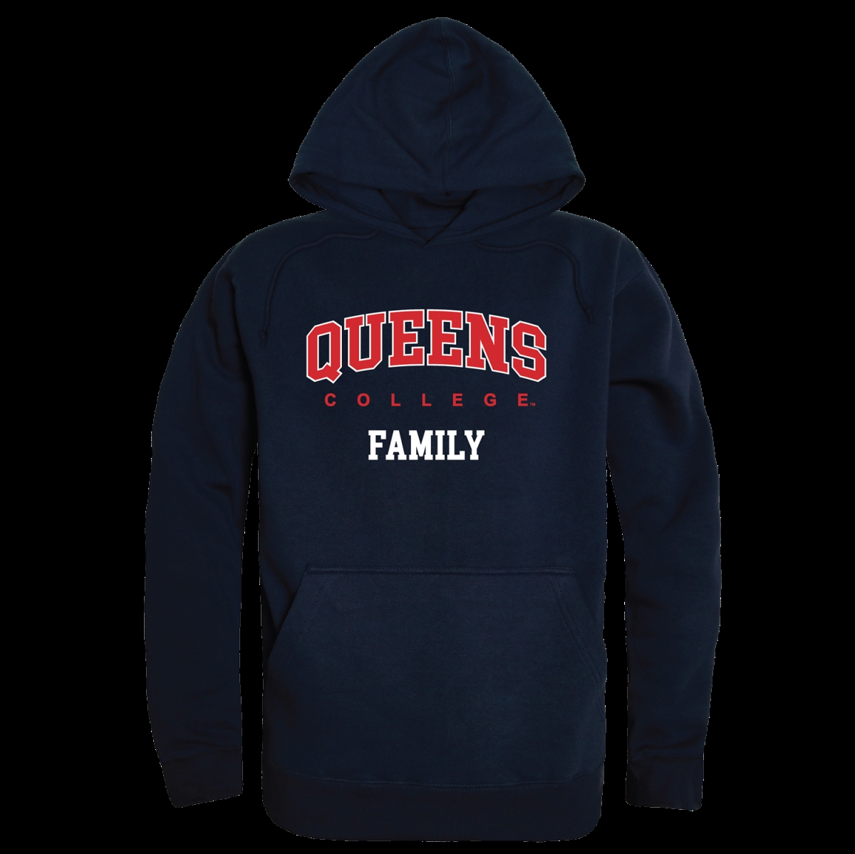 W Republic 573-364-NVY-01 Queens College&#44; City University of New York Knights Family Hoodie&#44; Navy - Small