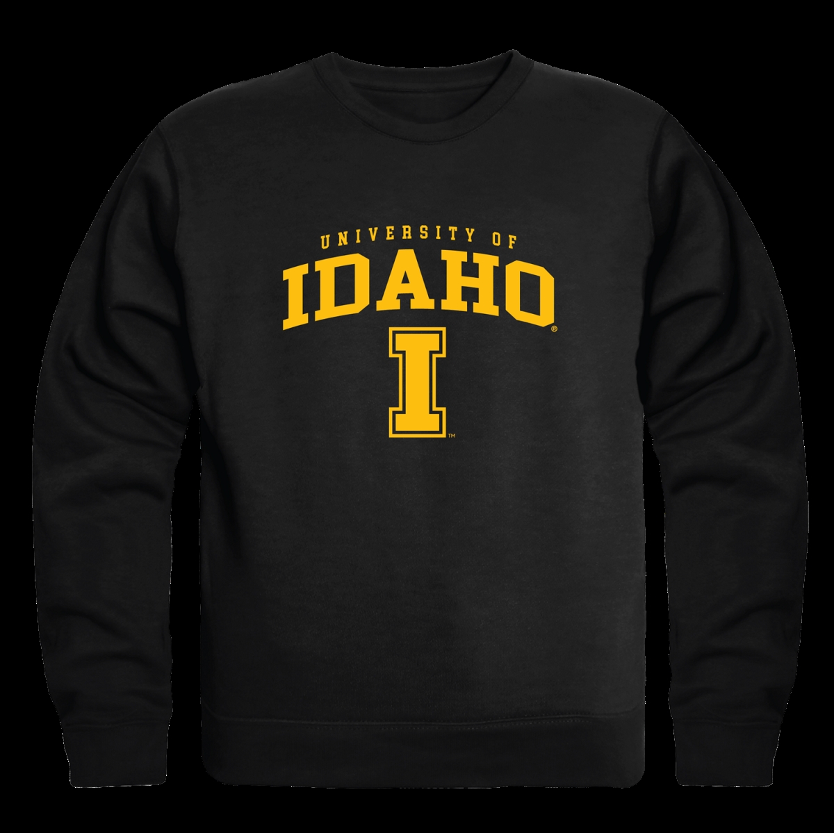 W Republic 568-395-BLK-05 University of Idaho Vandals Seal Crewneck Sweatshirt&#44; Black - 2XL