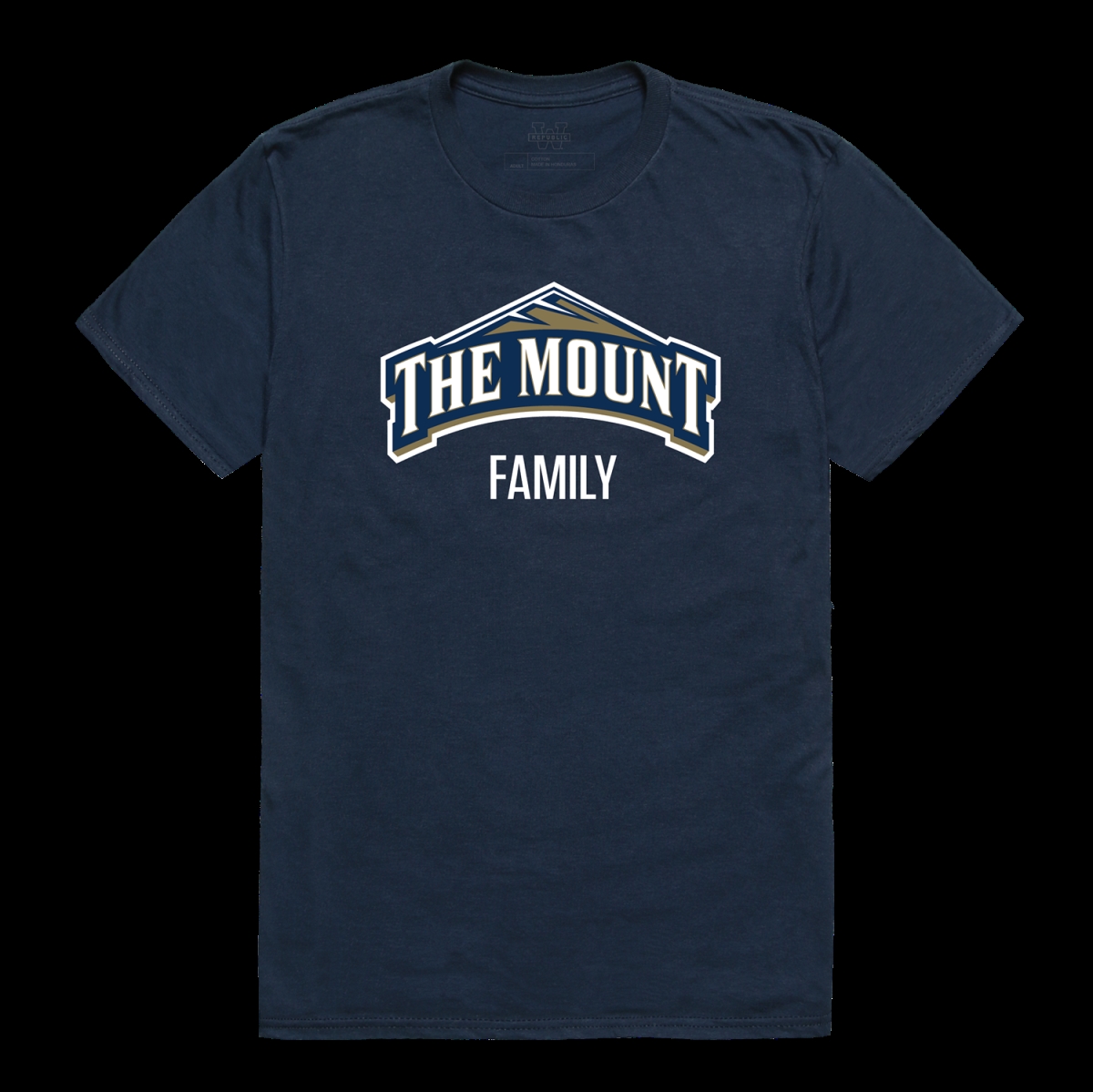 W Republic 571-347-NVY-04 Mount Saint Marys University Mountaineers Family T-Shirt&#44; Navy - Extra Large