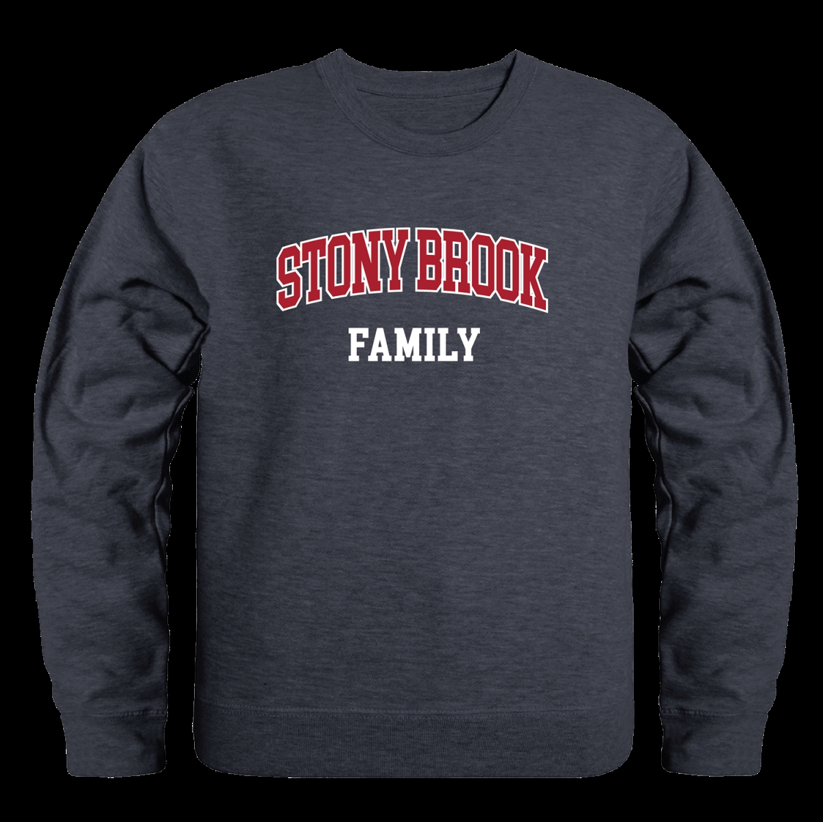 W Republic 572-388-HCH-04 Stony Brook University Seawolves Family Crewneck Sweatshirt&#44; Heather Charcoal - Extra Large