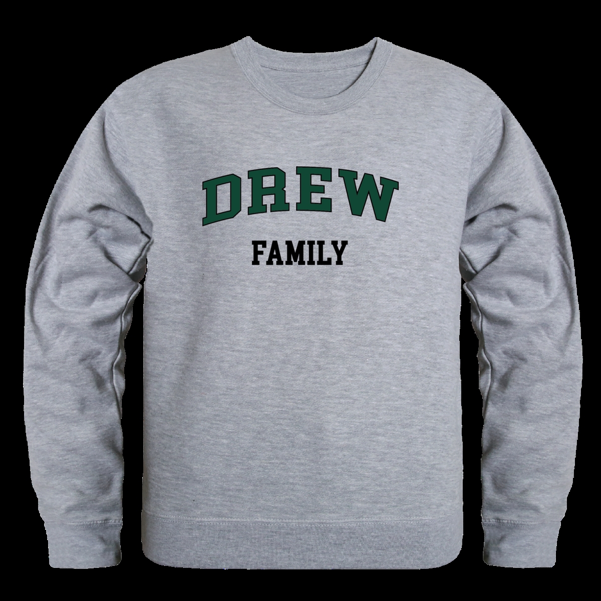 W Republic 572-637-HGY-03 Drew University Rangers Family Crewneck Sweatshirt&#44; Heather Grey - Large