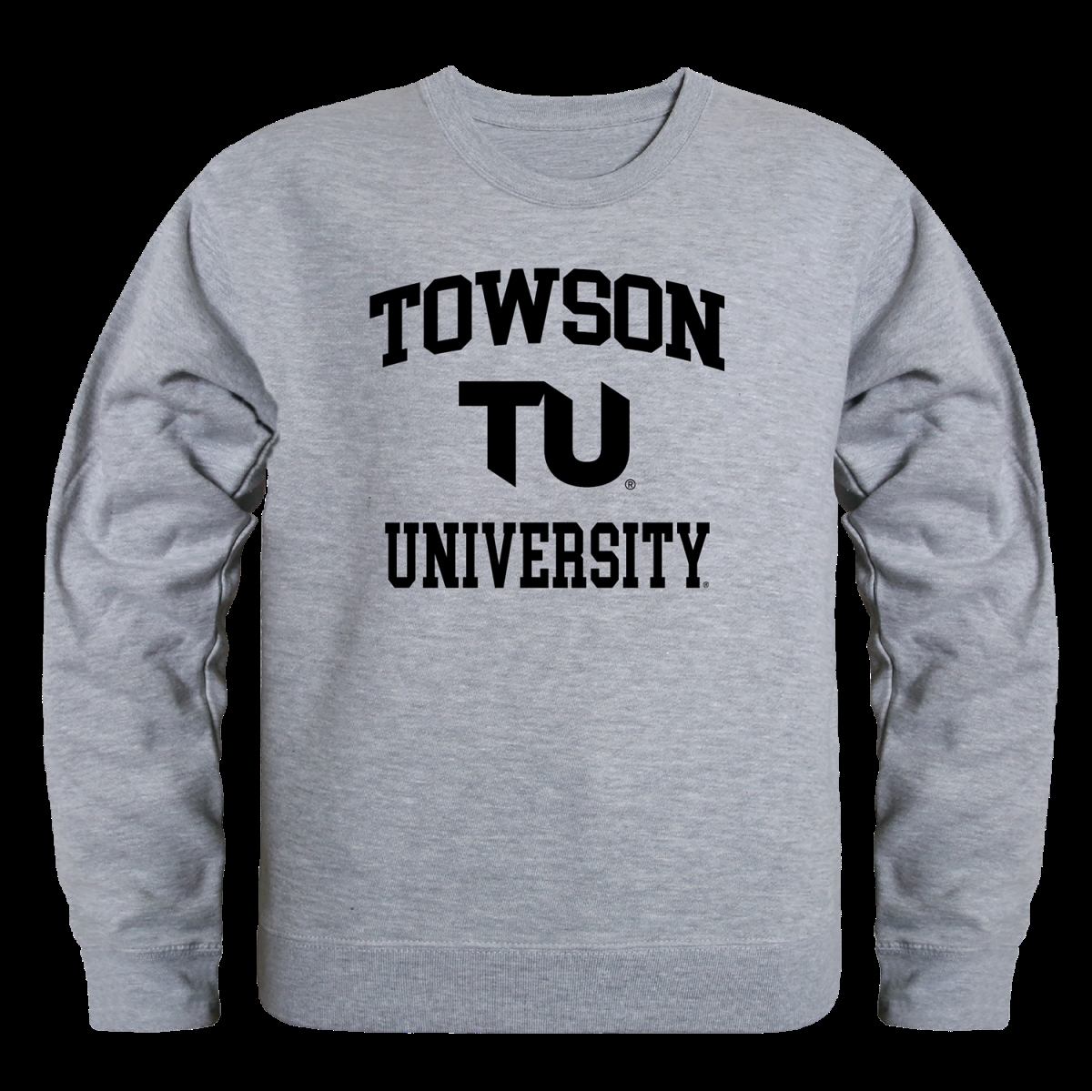 W Republic 568-153-HGY-05 Towson University Tigers Seal Crewneck Sweatshirt&#44; Heather Grey - 2XL