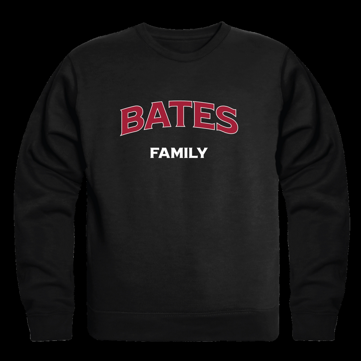W Republic 572-615-BLK-03 Bates College Bobcats Family Crewneck Sweatshirt&#44; Black - Large
