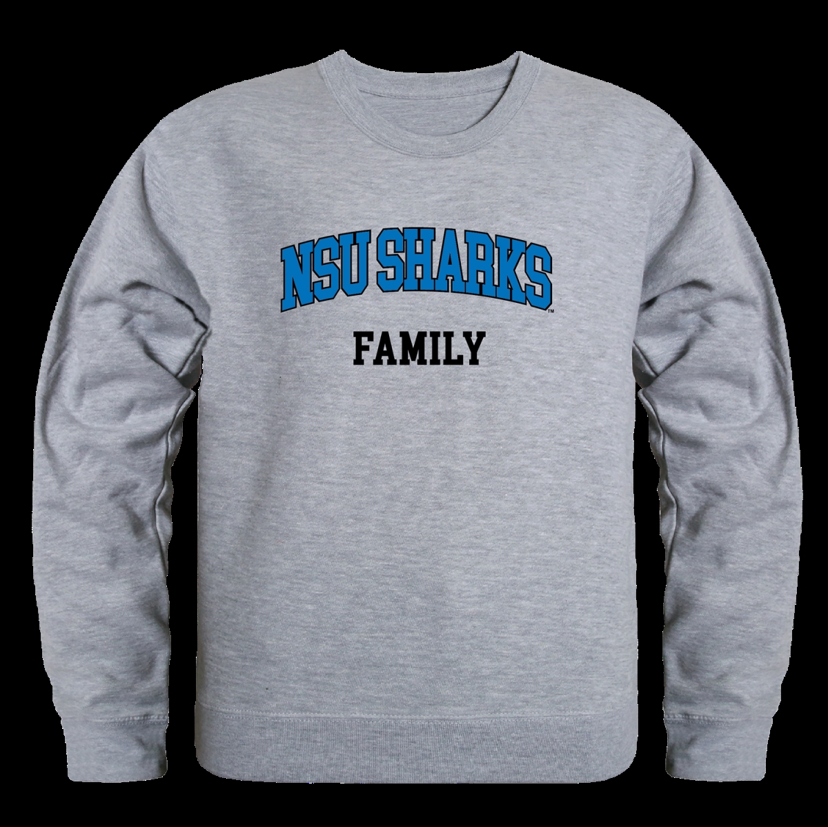 W Republic 572-358-HGY-02 Nova Southeastern University Sharks Family Crewneck Sweatshirt&#44; Heather Grey - Medium