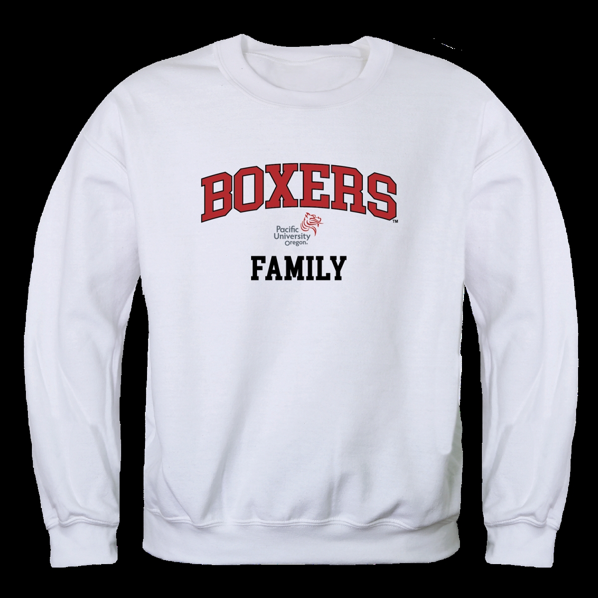 W Republic 572-567-WHT-03 Pacific University Boxers Family Crewneck Sweatshirt&#44; White - Large