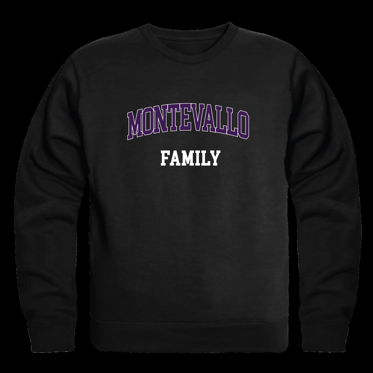 W Republic 572-551-BLK-05 University of Montevallo Falcons Family Crewneck Sweatshirt&#44; Black - 2XL