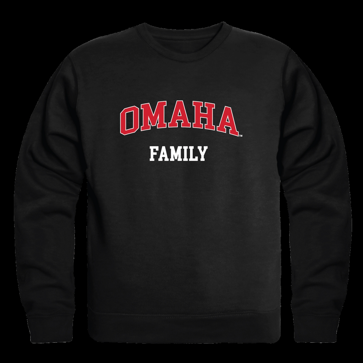 W Republic 572-552-BLK-03 University of Nebraska Omaha Mavericks Family Crewneck Sweatshirt&#44; Black - Large