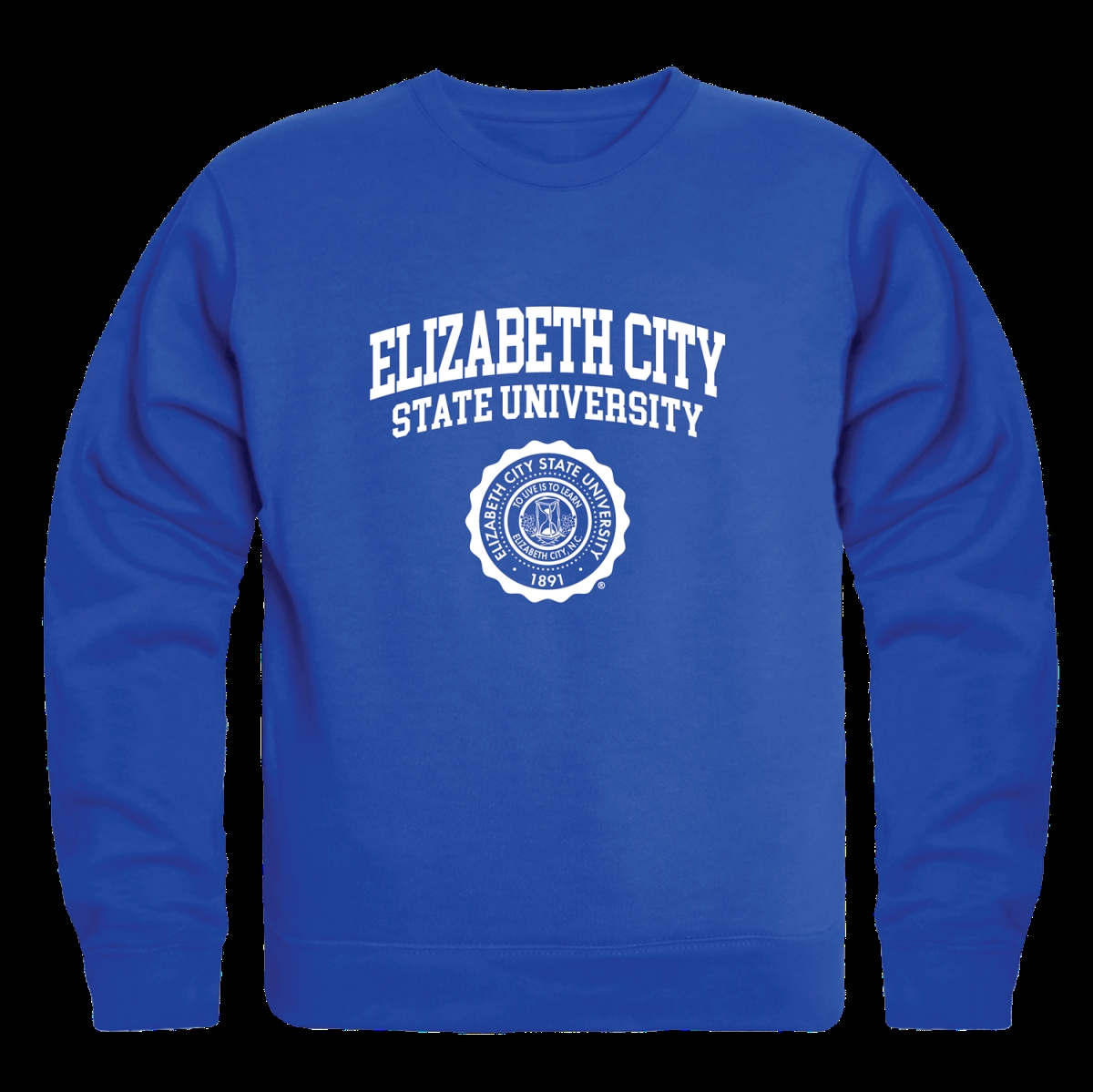 W Republic 568-297-RYL-03 Elizabeth City State University Vikings Seal Crewneck Sweatshirt&#44; Royal - Large
