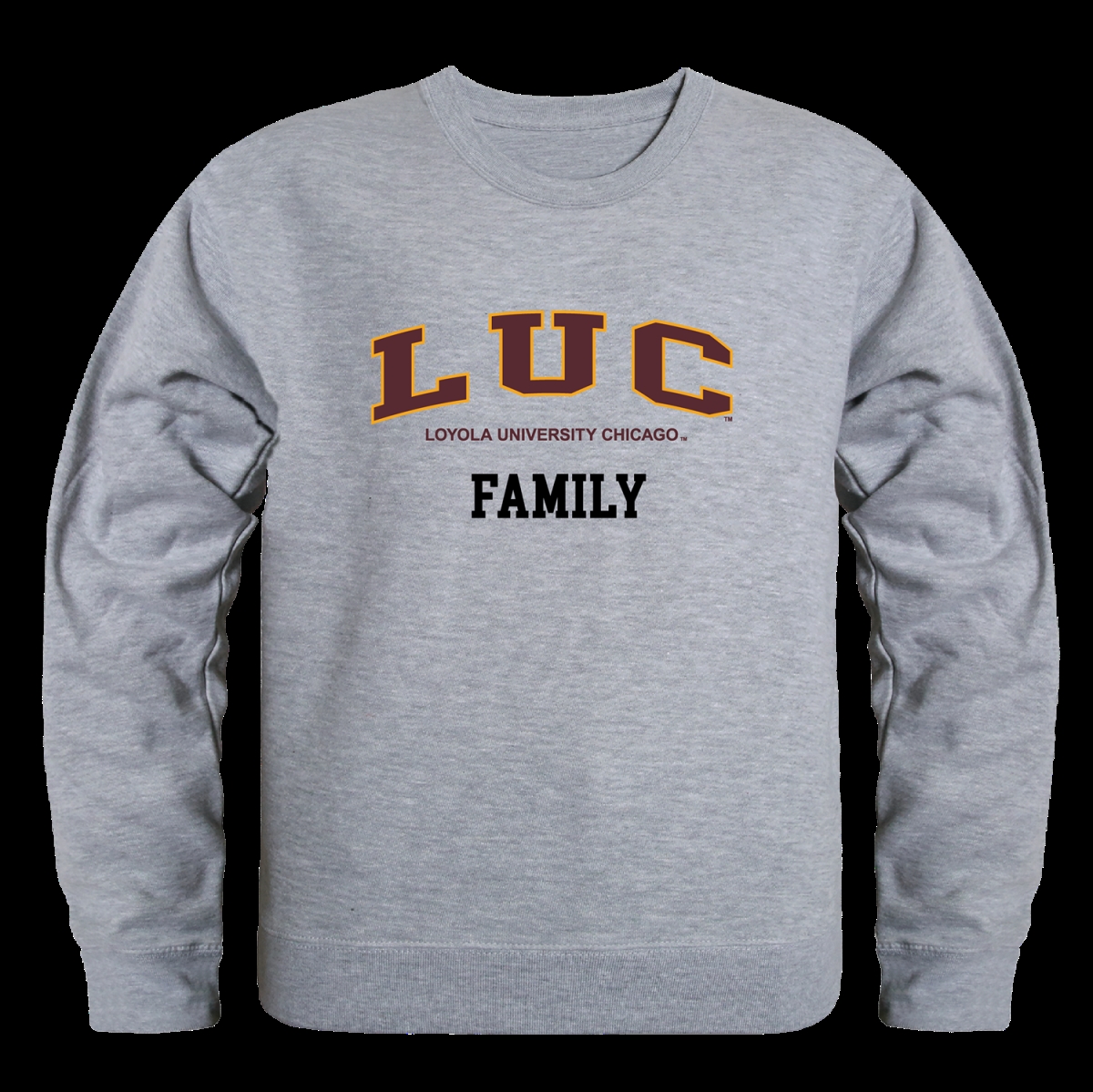 W Republic 572-333-HGY-02 Loyola University&#44; Chicago Ramblers Family Crewneck Sweatshirt&#44; Heather Grey - Medium