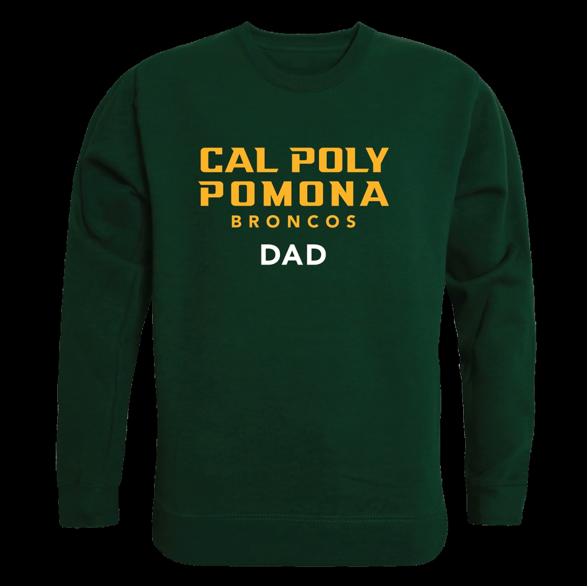 W Republic 562-201-FOR-02 California Polytechnic State University Pomona Broncos Dad Crewneck Sweatshirt&#44; Forest Green - Medium