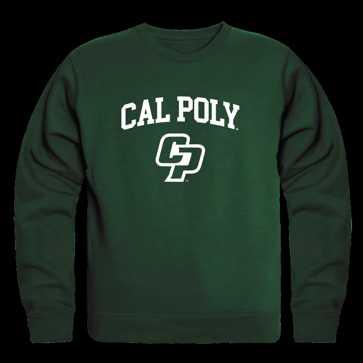 W Republic 568-167-FOR-05 California Polytechnic State University San Luis Obispo Mustangs Seal Crewneck Sweatshirt&#44; Forest Green - 2XL