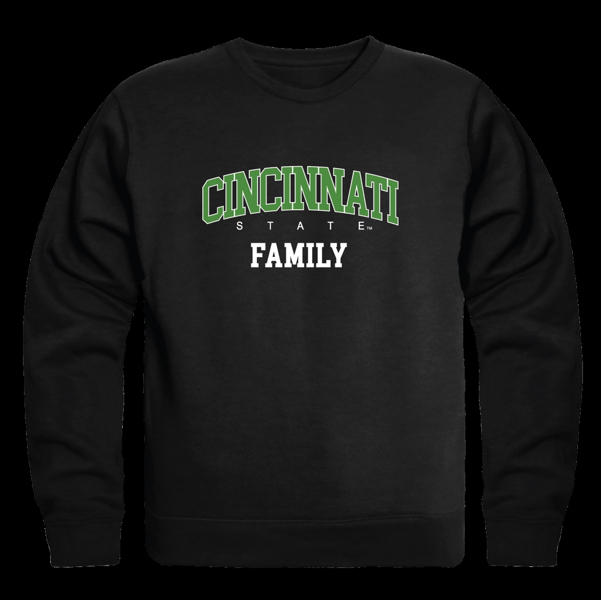 W Republic 572-632-BLK-02 Cincinnati State Technical & Community College Family Crewneck Sweatshirt&#44; Black - Medium