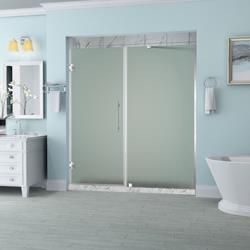 Aston SDR965F-SS-6836-10 72 x 68 x 0.38 in. Belmore Frameless Hinged Shower Door with Frosted Glass, Stainless Steel