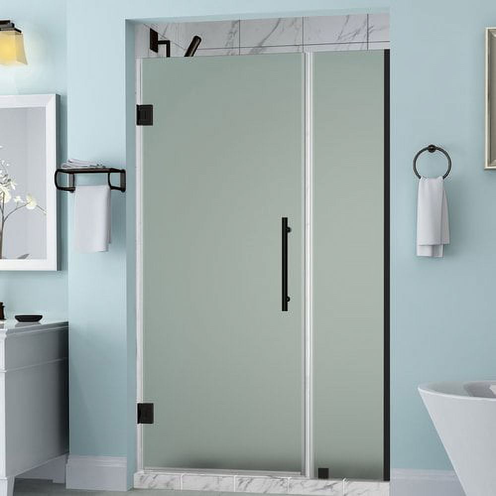 Aston SDR965F-ORB-7234-10 Belmore 71.25-72.25 x 72 in. Frameless Hinged Shower Door with Frosted Glass in Oil Rubbed Bronze