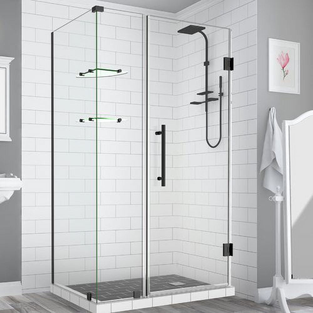 Aston SEN962EZ-ORB-422832-10 BromleyGS 41.25 to 42.25 x 32.375 x 72 in. Frameless Corner Hinged Shower Enclosure with Glass Shelves -