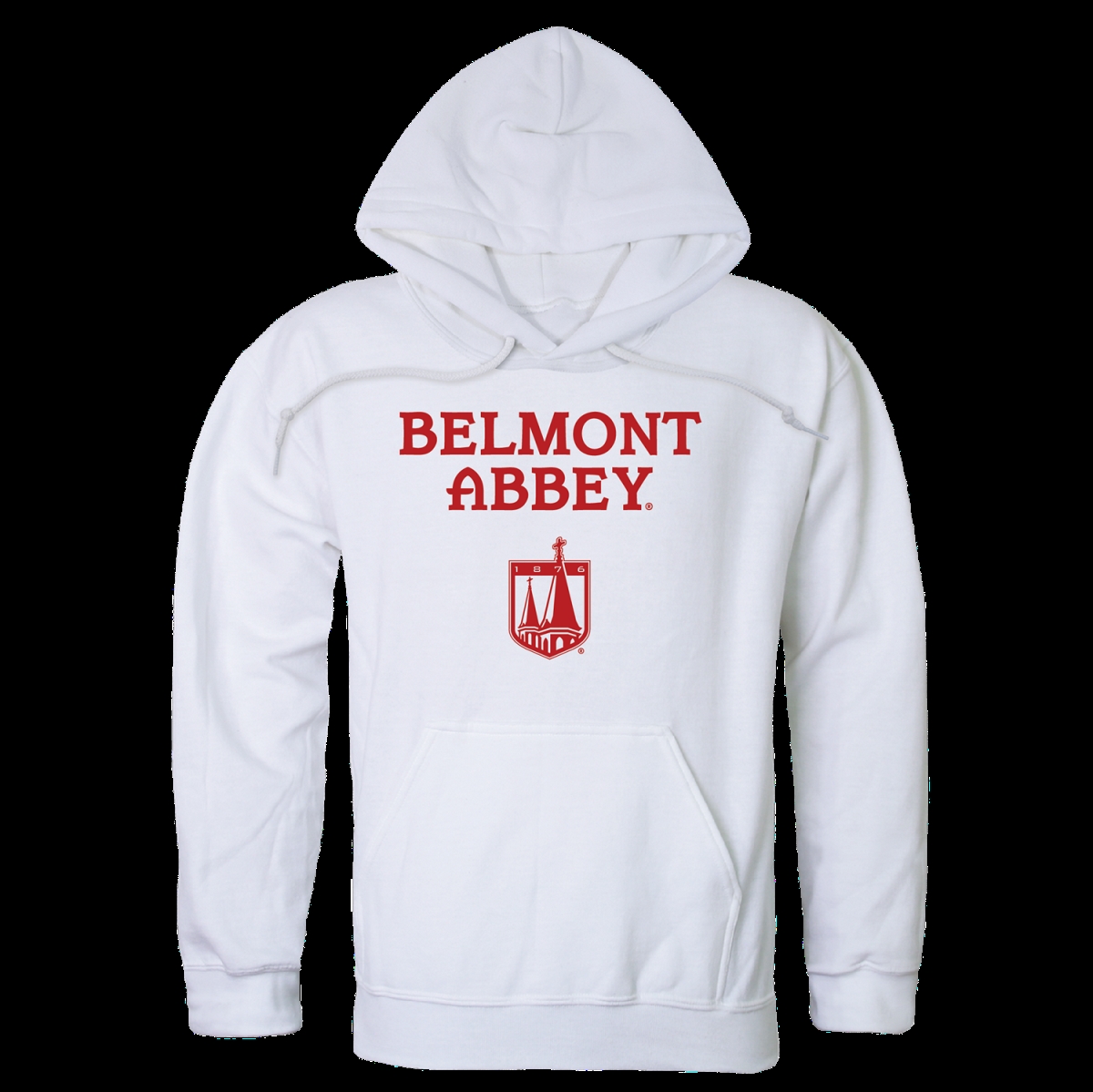 W Republic 569-616-WHT-03 Belmont Abbey College Crusaders Seal Hoodie&#44; White - Large
