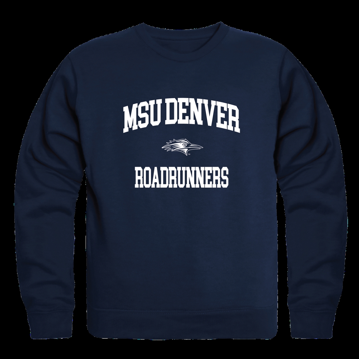 W Republic 568-542-NVY-02 Metropolitan State University Denver Roadrunners Seal Crewneck Sweatshirt&#44; Navy - Medium